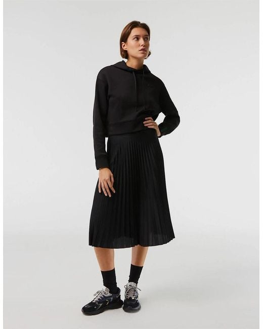 Lacoste Black Waist Flowing Pleated Skirt