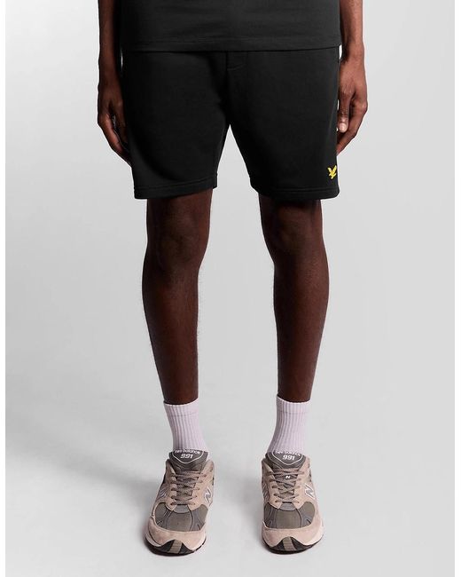 Lyle & Scott Black Sports Tape Sweat Shorts for men