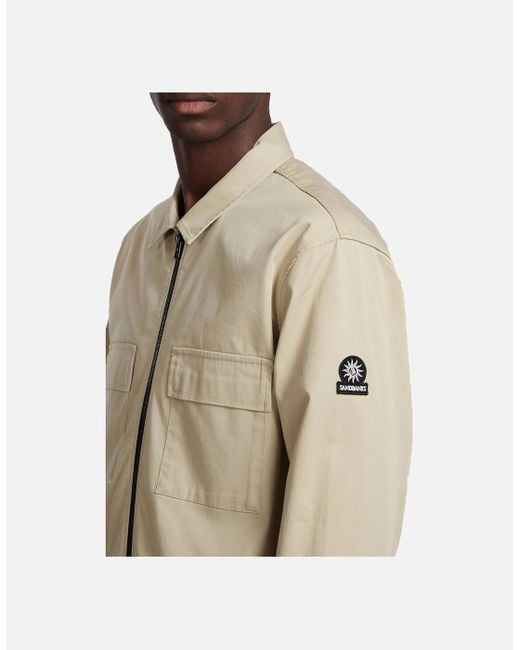 Sandbanks Natural Gabardine Overshirt Stone for men