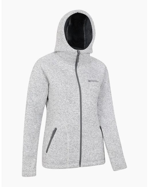 Mountain Warehouse Gray Ladies Nevis Faux Fur Lined Full Zip Hoodie