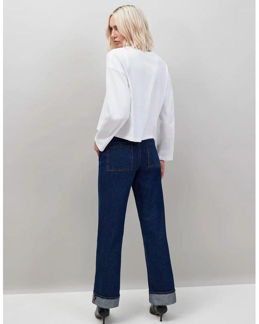 Ro&zo Blue Denim Turn Up Hem Jeans