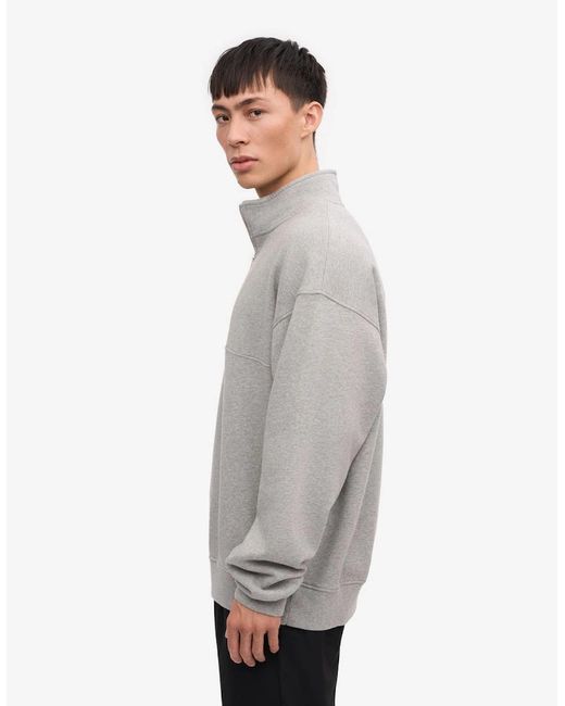 COLORFUL STANDARD Gray Organic Quarter Zip Sweatshirt for men