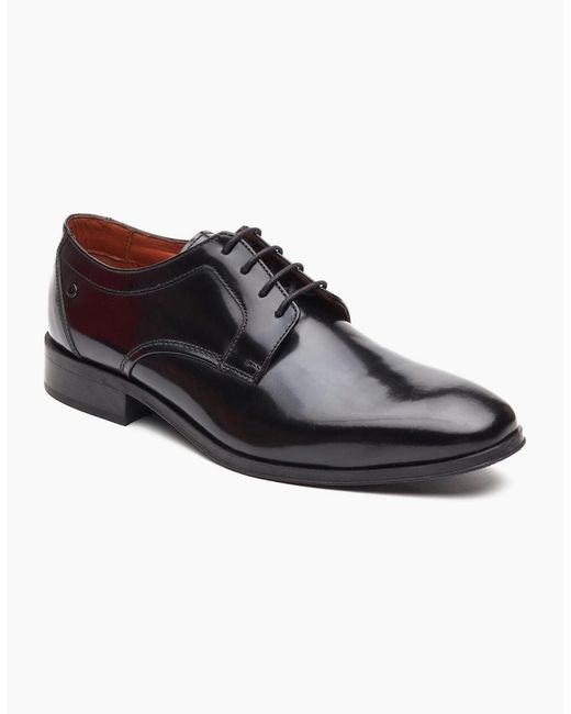 Base London Black London Dome Lace Up Leather Hi Shine Lace-Up Shoes for men