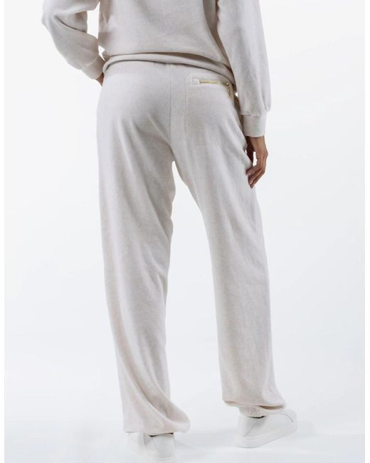 Juicy Couture White Davidson Polyester Cream Track Pants
