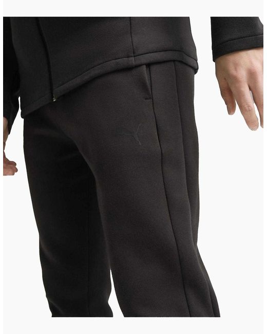 PUMA Black Evostripe Core Fleece Tapered Joggers for men