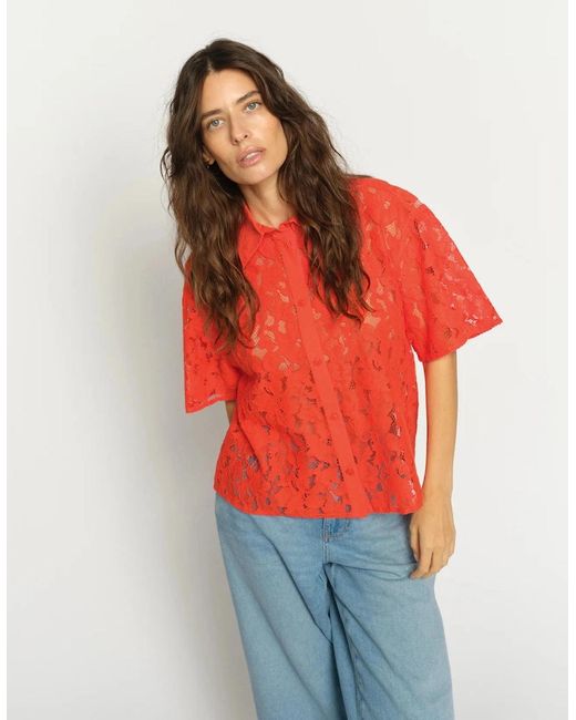 Mos Mosh Red Lia River Lace Shirt
