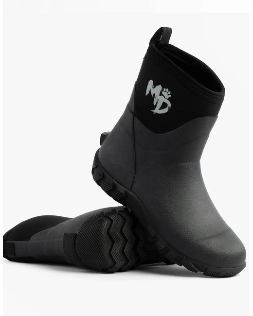 Mud Dogs Black Rutland Short Neoprene Wellies