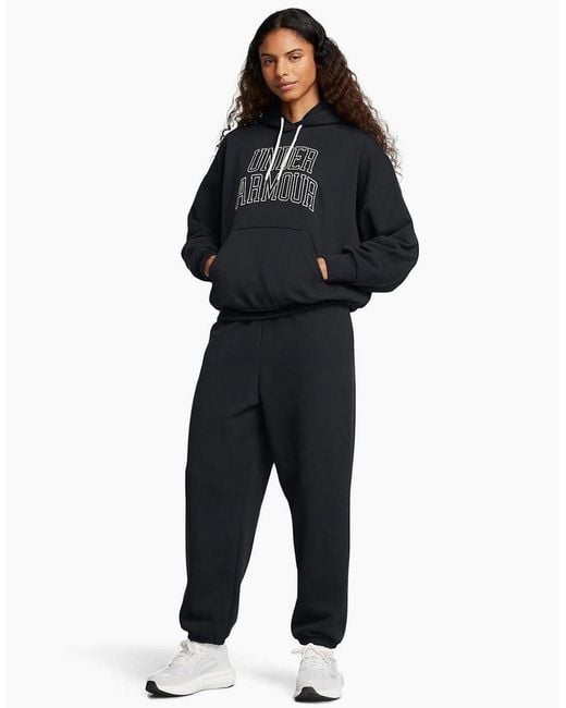 Under Armour Blue Icon Hooded Neck Drop Shoulder Oversize Fit Top