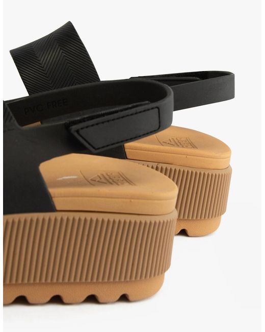 Reef Black Water Vista Higher Platform Sandals/Tan