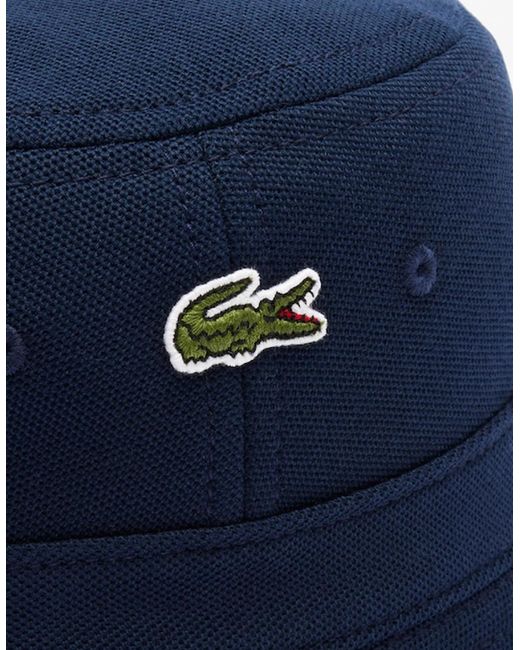 Lacoste Blue Pique Bucket Hat for men