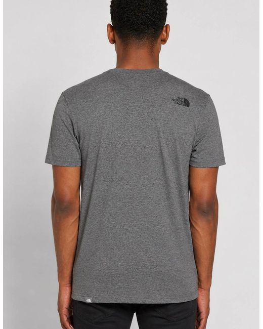 The North Face Gray Simple Dome Short Sleeve T-Shirt for men