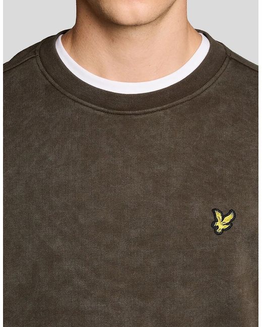 Lyle & Scott Green Heavy Wash Cotton Sweatshirt for men
