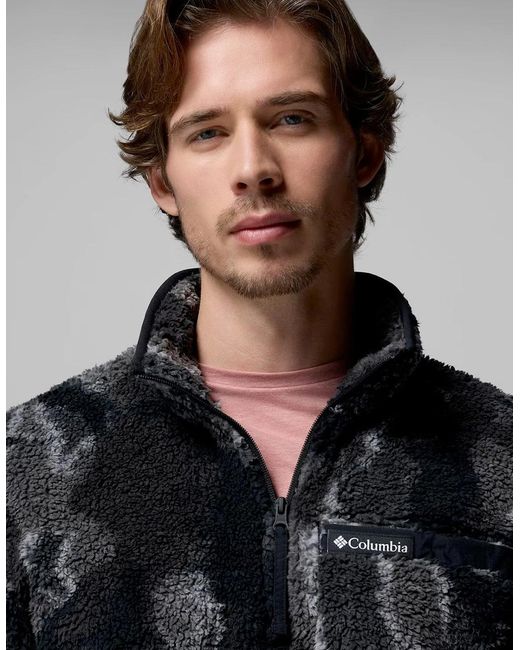 Columbia Black Rugged Ridge Sherpa Half Zip Fleece