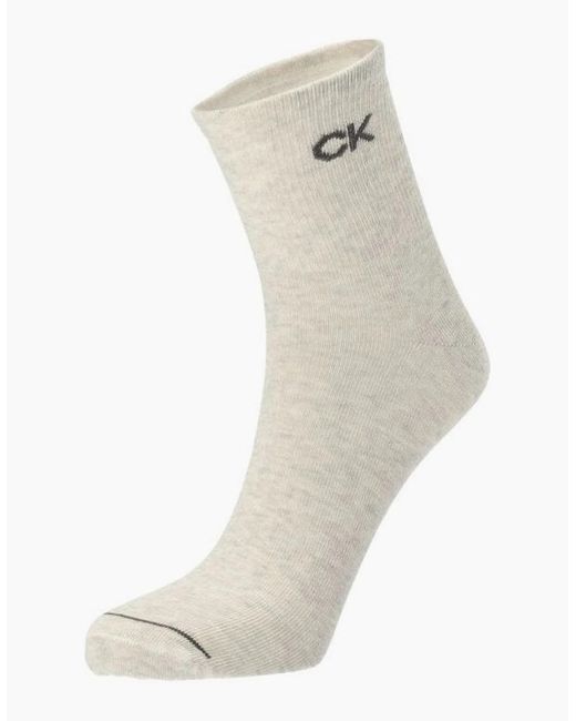 Calvin Klein Black 3-Pack Combed Cotton Short Socks, Mid Melange for men
