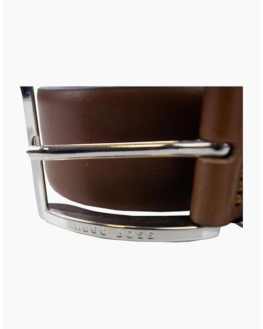Boss Brown Froppin Leather Belt Dark for men