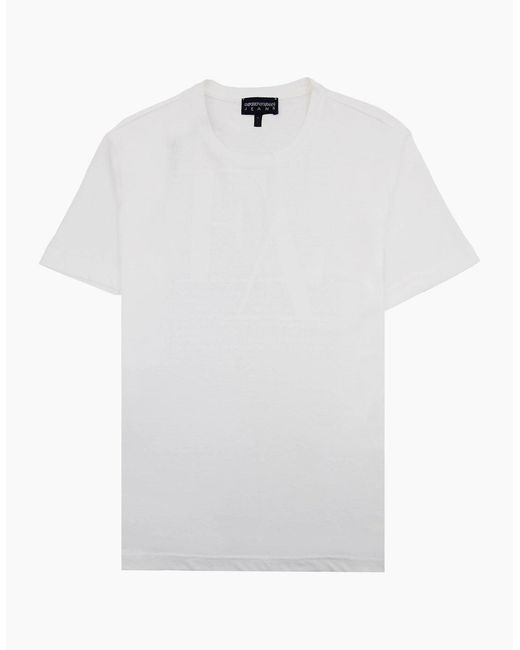 Emporio Armani White Giro M/C Logo T Shirt Aug17 for men