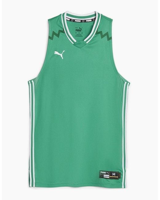 PUMA Green Hoops Team Game Performance Basketball Jersey for men