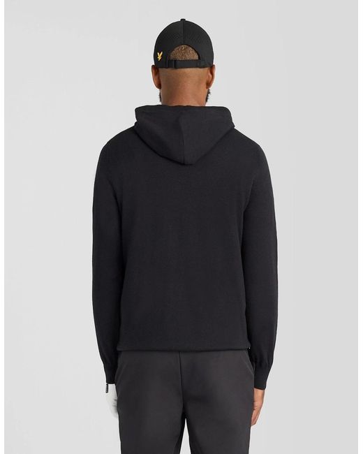 Lyle & Scott Blue Merino Cotton Performance Hoodie for men