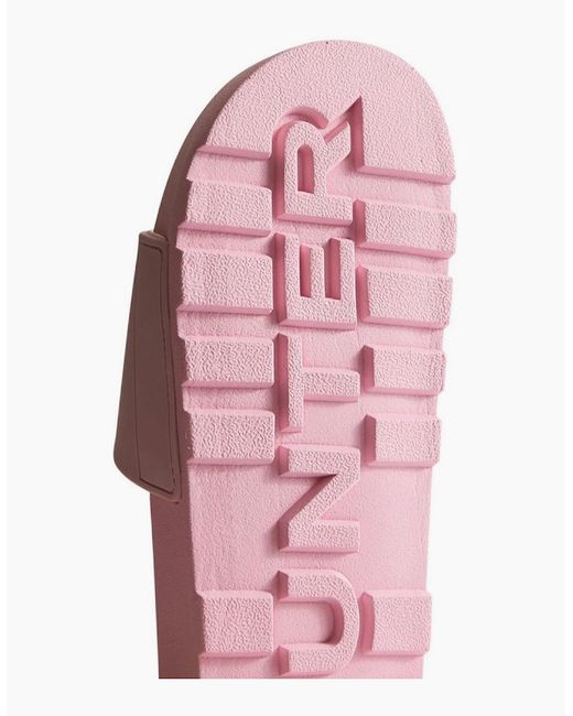 Hunter Pink Core Embossed Slider Sandals