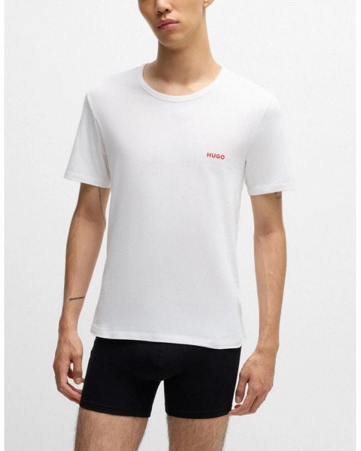 Boss White Hugo Three-Pack Of Underwear T-Shirts for men