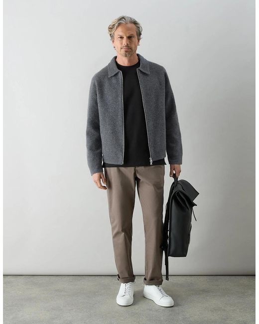 Oliver Sweeney Gray Boiled Merino Wool Jacket for men