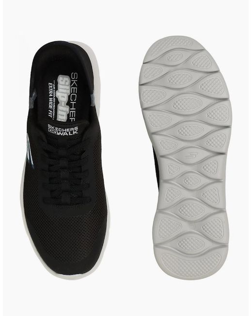 Skechers Go Walk Black Go Walk Flex Wide Fit Trainers for men