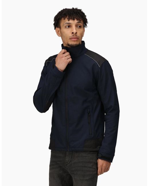 Regatta Blue Sandstorm Workwear Softshell Jacket for men