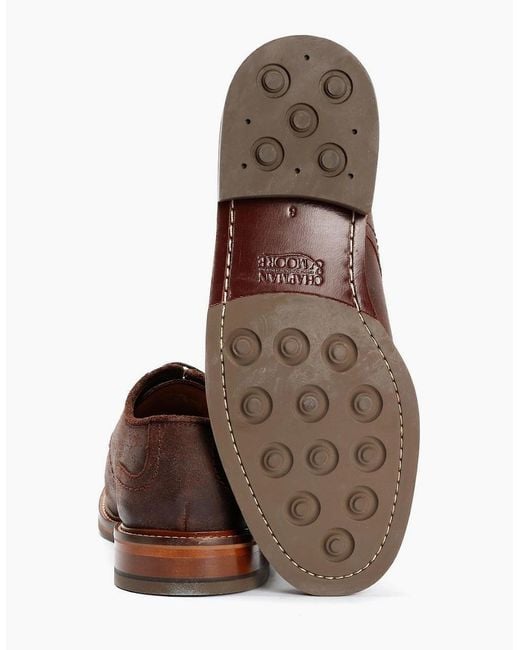 Chapman & Moore Brown Plain Derby Country Leather Choco Shoes for men