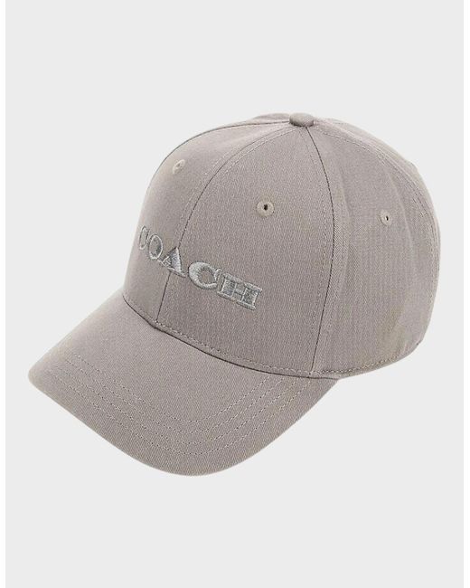 COACH Gray Logo Embroidered Baseball Cap Charcoal