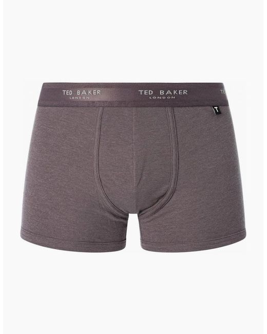 Ted Baker Gray 3-Pack Contrast Logo Boxer Trunks, Mix for men