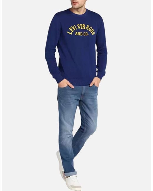 Levi's Blue Levi's Sweatshirts Jumper Sweat Retro Crew Neck Casual Cotton Levi Sweater for men
