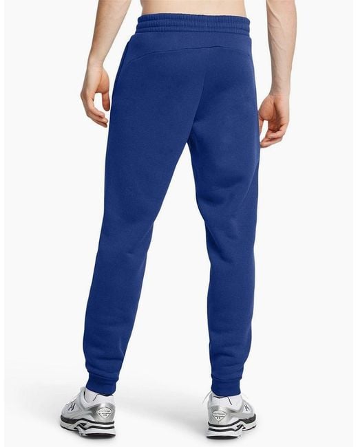Under Armour Blue Fleece Pro Joggers Solid Patterned for men