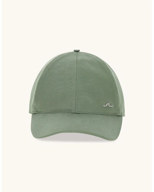 Paul & Shark Green Stretch Cotton & Tencel Baseball Cap 096 Khaki for men