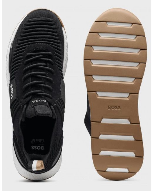 Boss Black Titanium Runn Knitted/ Runner Trainers for men
