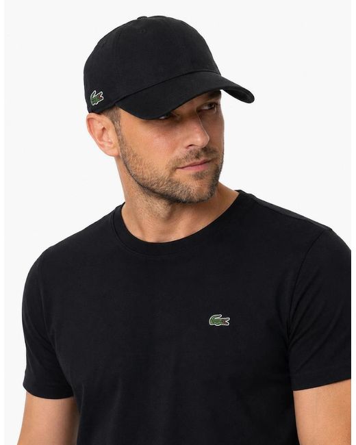 Lacoste Black Sport Lightweight Taffeta Baseball Cap for men