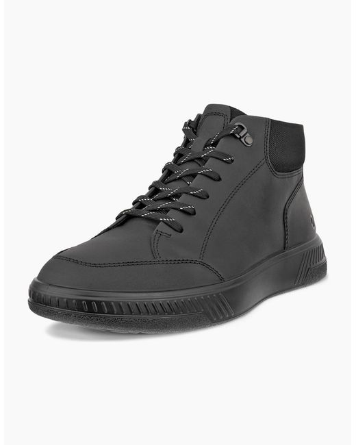 Ecco Black Move Leather Ankle Boots for men