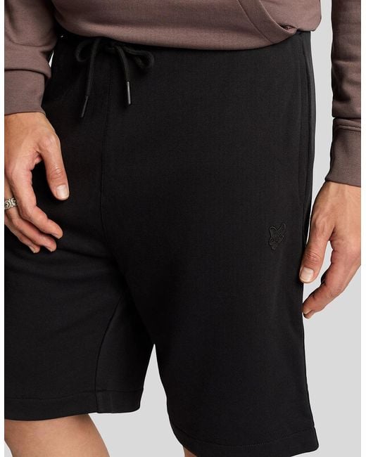 Lyle & Scott Black Superfine Cotton Sweat Shorts for men