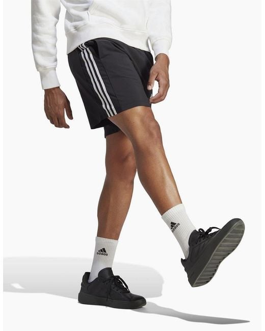 Adidas Black 3 Stripes Shorts for men