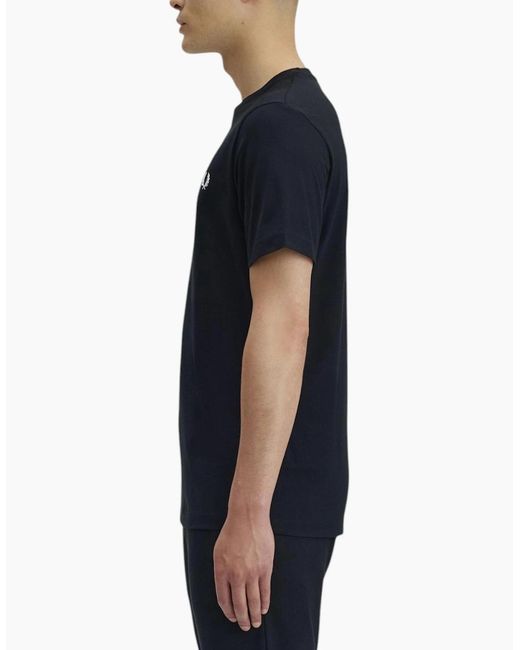 Fred Perry Black T Shirt Ringer Crew Neck Short Sleeve Summer Tee for men