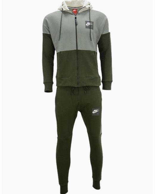 Nike Gray Air Full Tracksuits Full Zip Fleece Hoodie Jogger Gym Sportswear for men