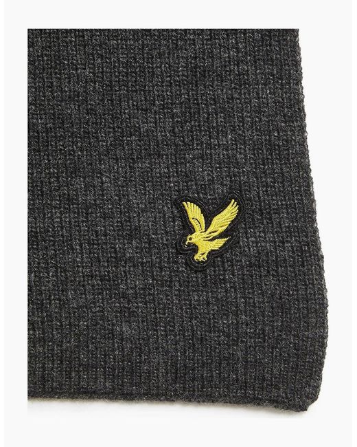 Lyle & Scott Black Ribbed Scarf for men