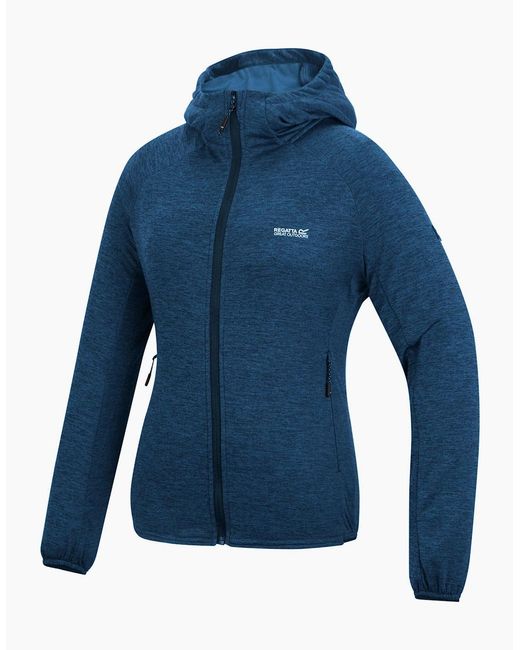 Regatta Blue Ladies Ferna Stretch Hooded Fleece Jacket