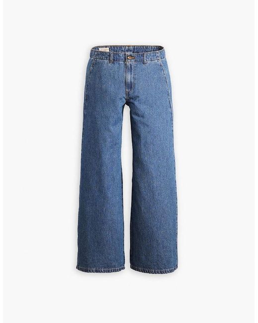 Levi's Blue Levi's Big Yikes Solid Patterned Wide Leg Chinos