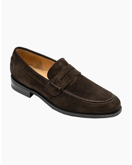 Loake Black 356 Apron Saddle Loafer Dark Suede for men