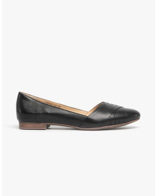 Hush Puppies Black Marley Leather Ballerina Shoes