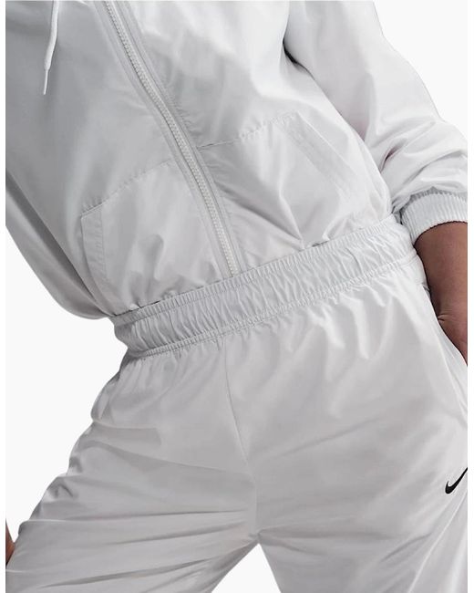 Nike White Sportswear Classic Woven Mid-Rise Loose Joggers