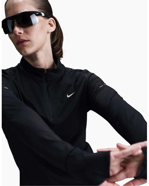 Nike Black Ladies Swift Quarter Zip Running Top