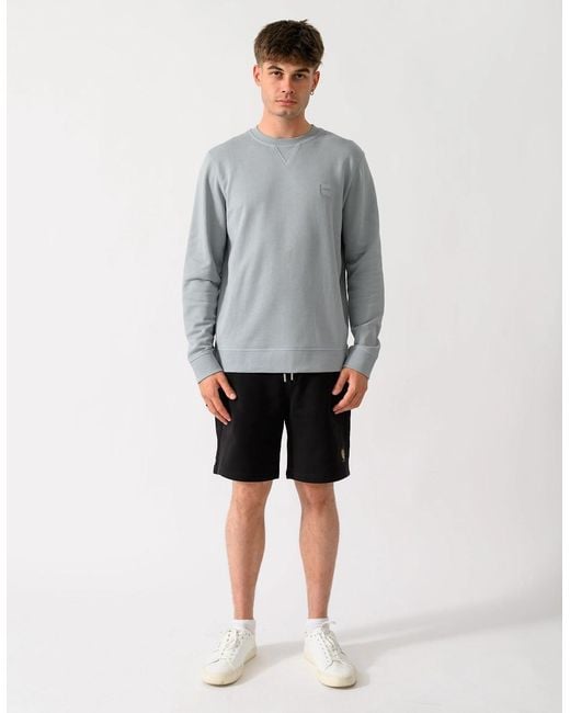 Boss Gray Boss Westart Crew Neck Sweatshirt With Logo Patch for men