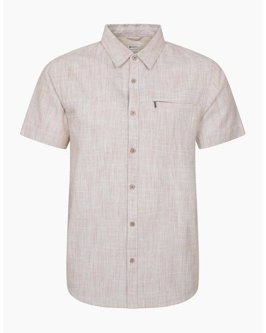 Mountain Warehouse White Coconut Slub Short-Sleeved Shirt for men