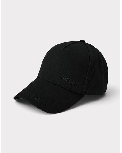 Missoni Black Embroidered Logo Cap for men